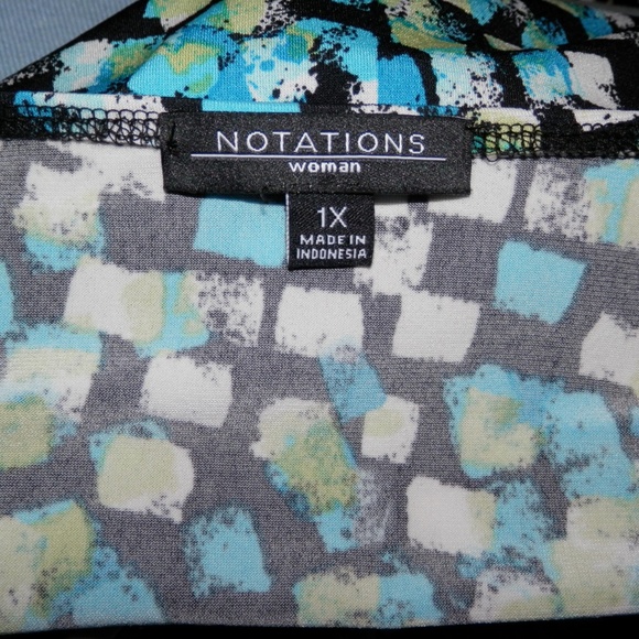 Notations 1X Layered Look Jeweled Stretch Top H250 - Picture 5 of 5